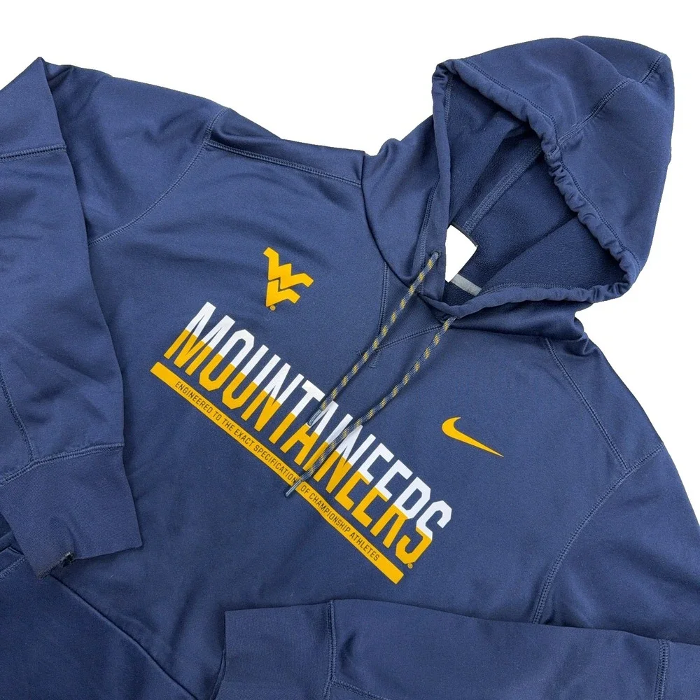 West Virginia Mountaineers Hoodie Men XL Nike Therma Dri Fit WVU Sweatshirt B44